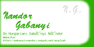 nandor gabanyi business card